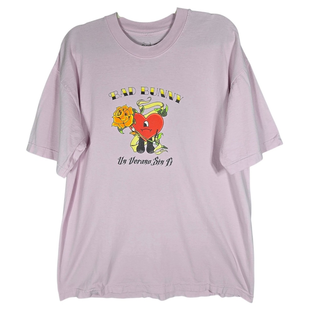 Bad Bunny Shirt Mens Large Pink Un Verano Sin Ti Worlds Hottest Tour 2022 Merch